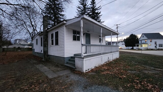 exterior space with covered porch