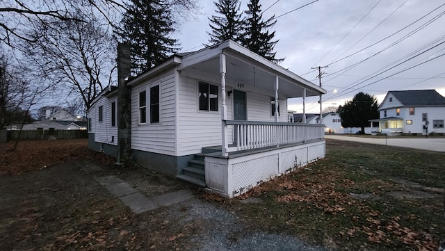 exterior space featuring covered porch