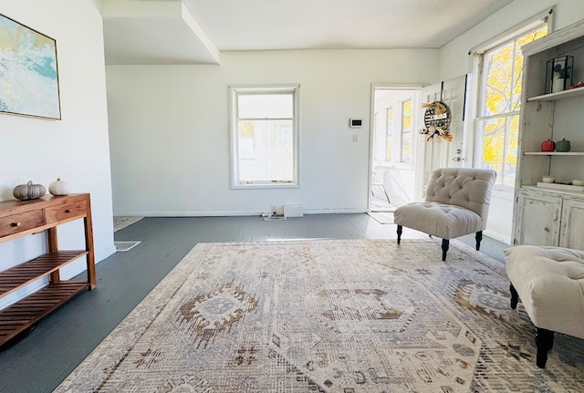 sitting room featuring a healthy amount of sunlight