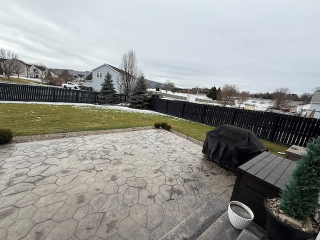 view of patio / terrace featuring a grill