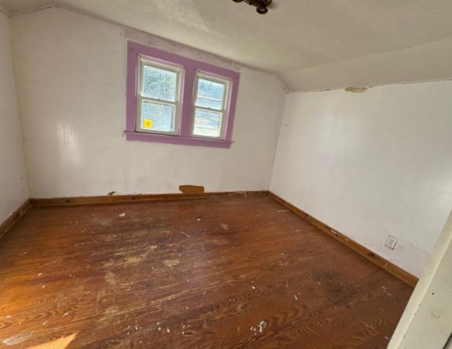 bonus room with vaulted ceiling and hardwood / wood-style floors