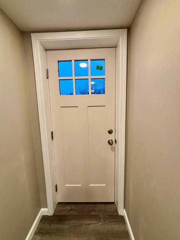 entryway featuring dark hardwood / wood-style floors