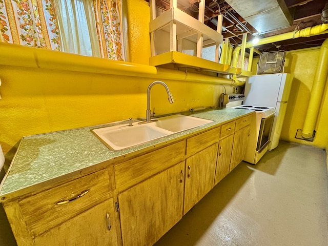 kitchen featuring sink and white electric stove