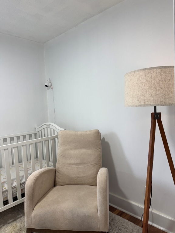 bedroom with hardwood / wood-style floors