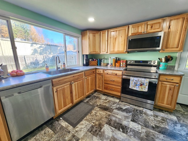 kitchen with stainless steel appliances and sink