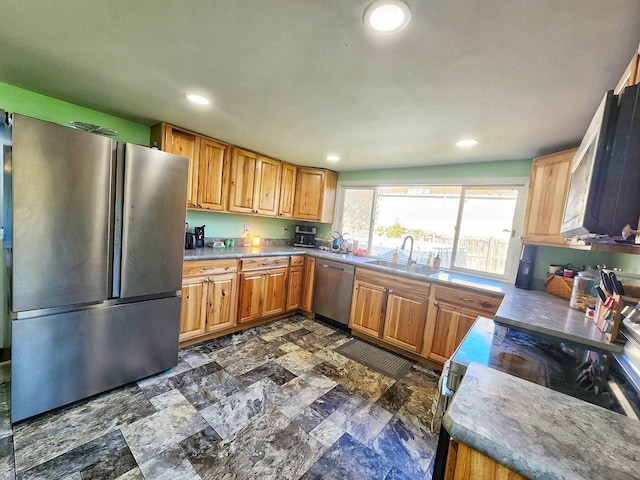 kitchen with stainless steel appliances and sink