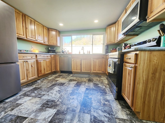 kitchen with sink and stainless steel appliances