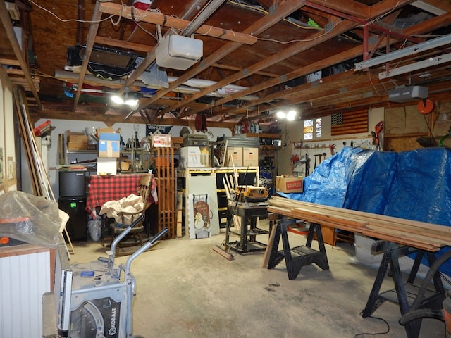 interior space with a garage