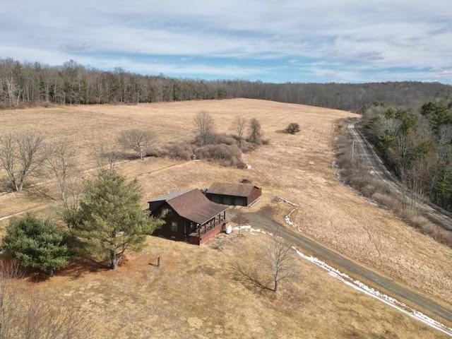 aerial view with a rural view