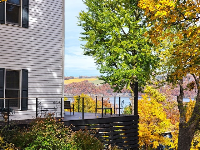 view of home's exterior with a deck