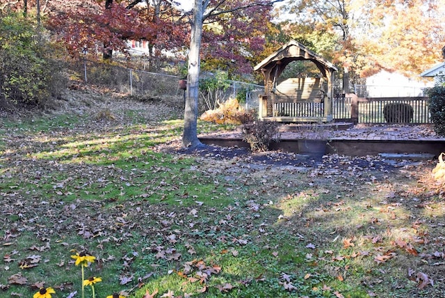 view of yard featuring a gazebo