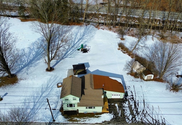 view of snowy aerial view