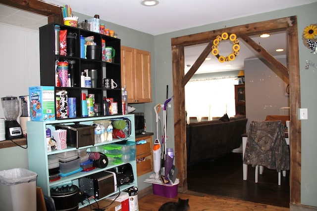 interior space with hardwood / wood-style floors