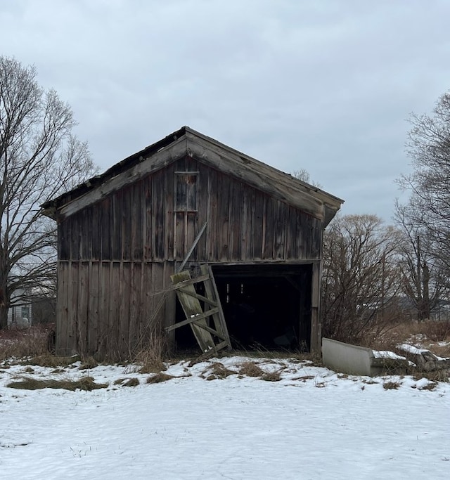 view of snow covered structure