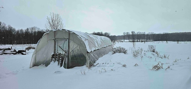 view of snow covered structure