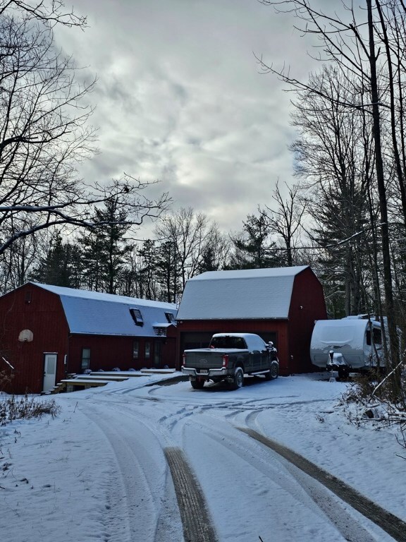 view of snow covered structure