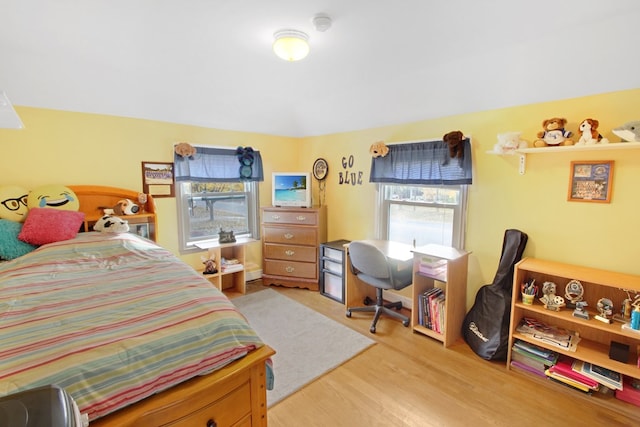 bedroom featuring light hardwood / wood-style floors