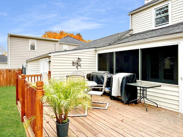 deck with grilling area