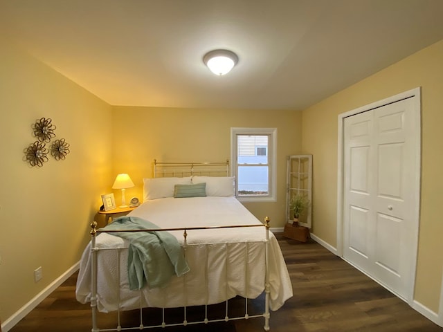 bedroom featuring dark wood-type flooring