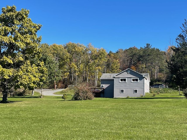 72 Hickory Grove Rd, Horseheads, NY 14845 - view of green lawn with a forest view