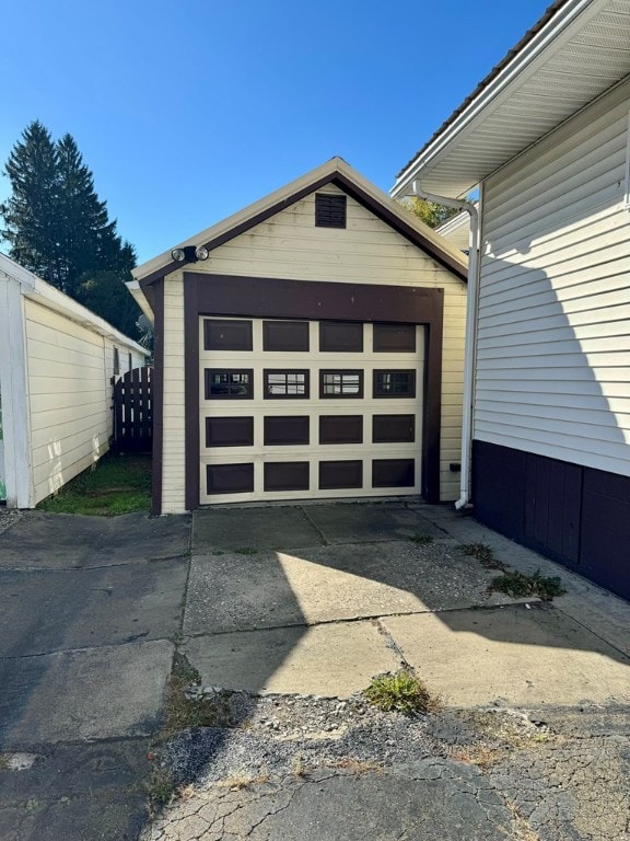 view of garage