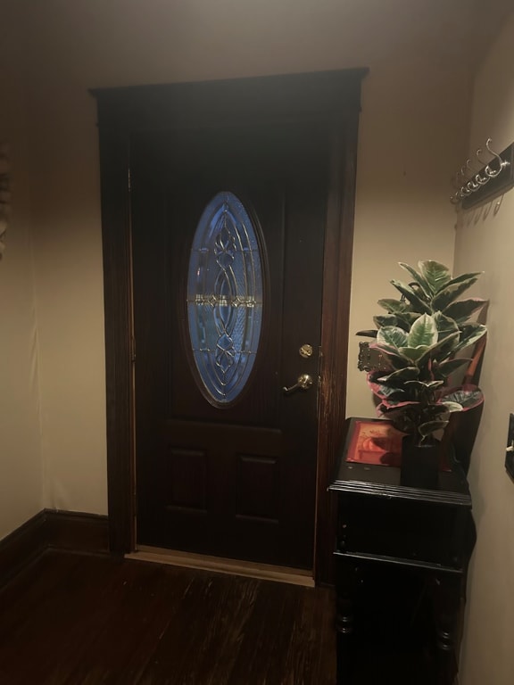 entrance foyer with dark hardwood / wood-style flooring