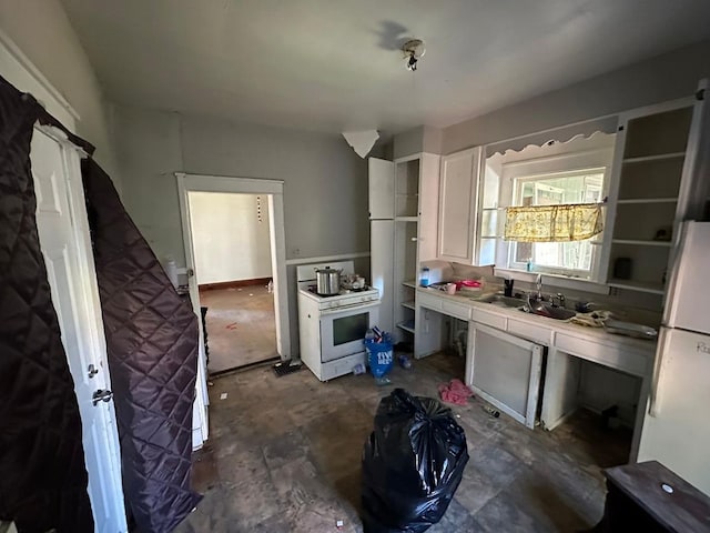 kitchen with white appliances and sink