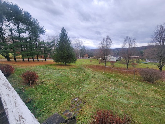 view of yard with a rural view