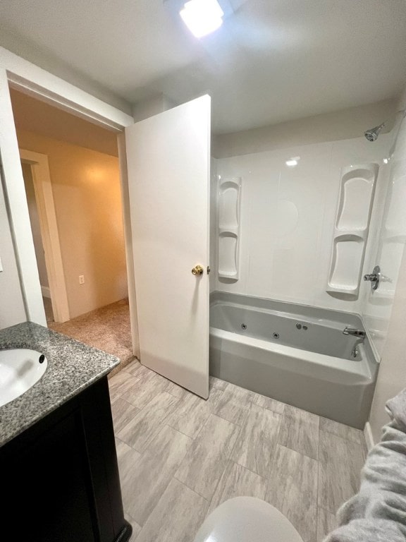 bathroom featuring vanity and bathtub / shower combination