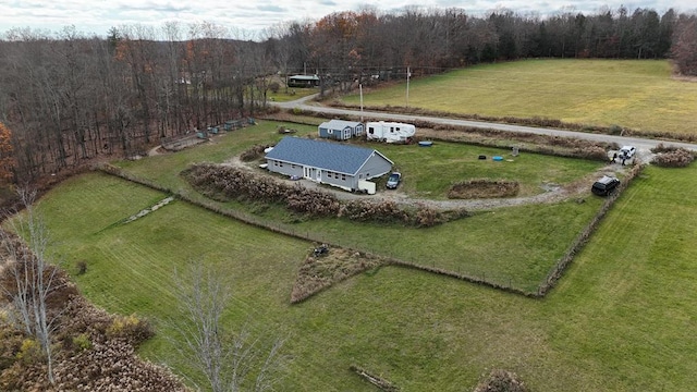 aerial view with a rural view