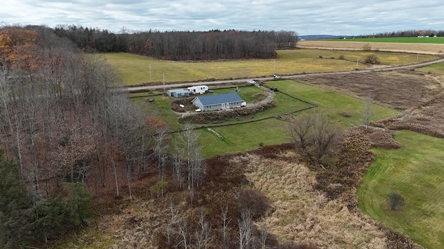 drone / aerial view with a rural view