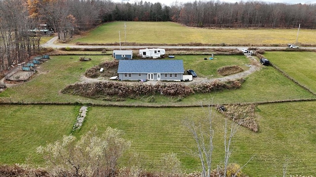 aerial view with a rural view