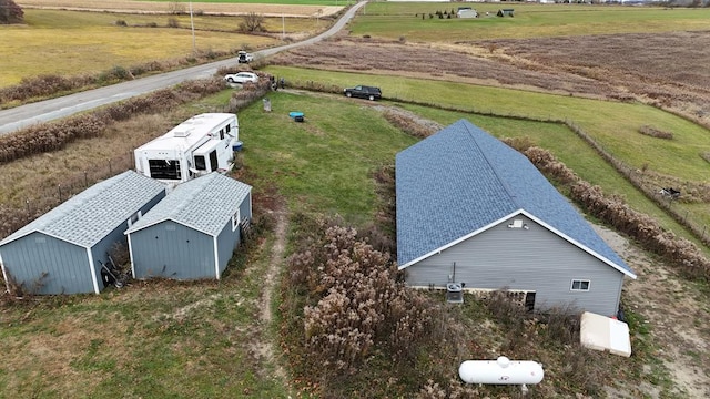 aerial view with a rural view