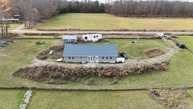 bird's eye view with a rural view