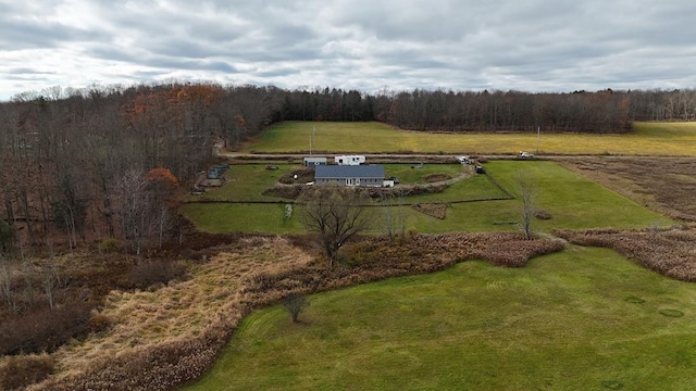 bird's eye view featuring a rural view