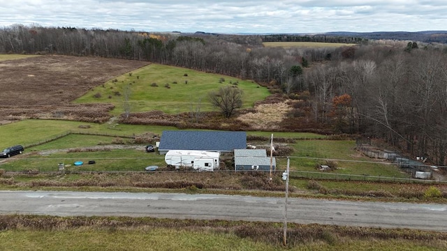 aerial view featuring a rural view