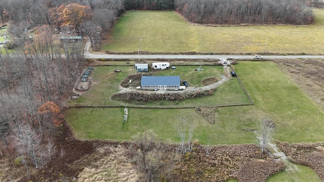 aerial view featuring a rural view