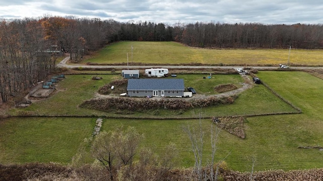 drone / aerial view with a rural view