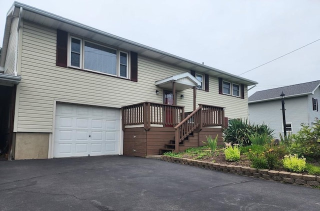 raised ranch with a garage