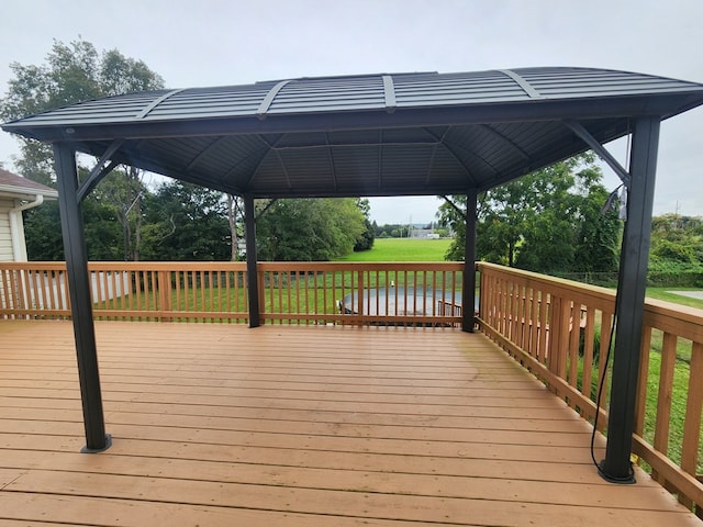 deck featuring a gazebo