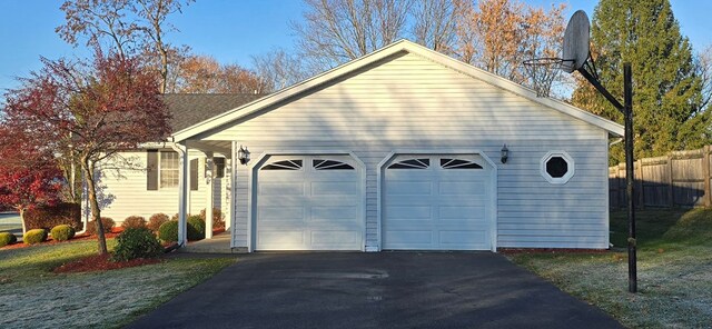 view of garage