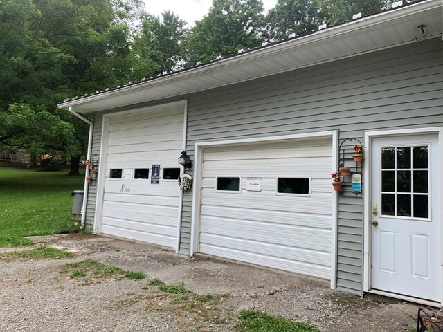 view of garage