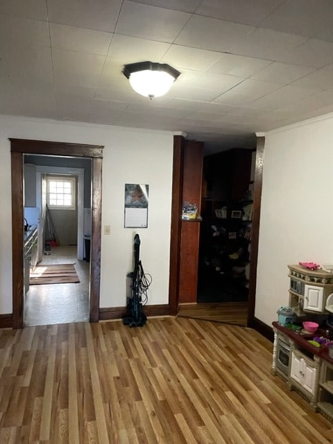 hall with light hardwood / wood-style flooring