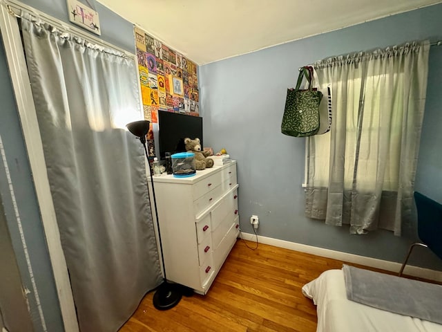 bedroom featuring light hardwood / wood-style flooring