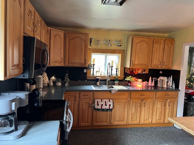 kitchen with sink and electric range