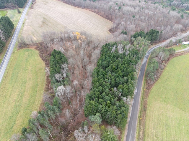 drone / aerial view with a rural view