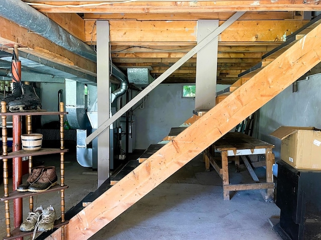 view of unfinished attic