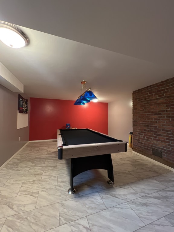 rec room with pool table