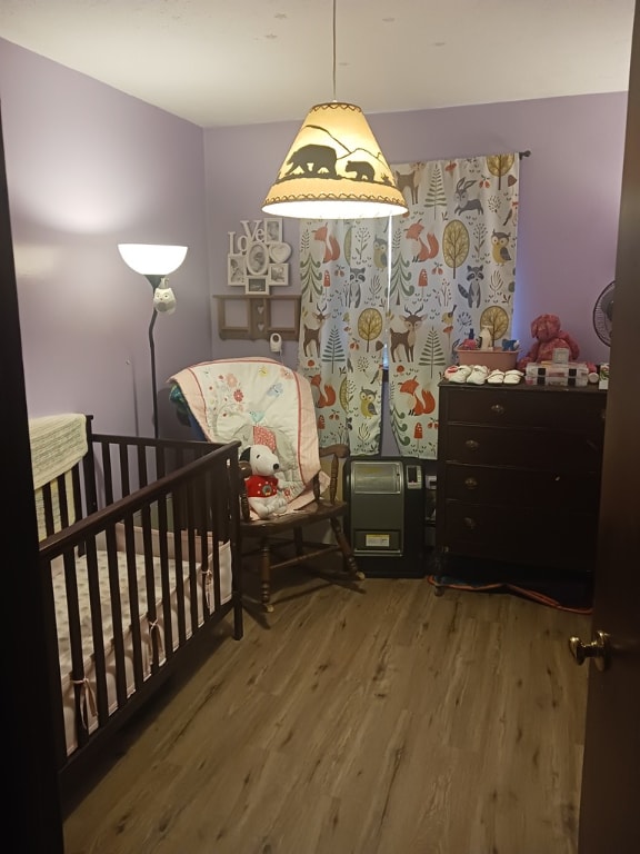 bedroom featuring wood-type flooring