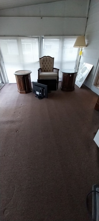 living area with carpet